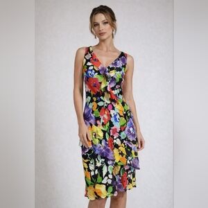 Lauren Ralph Lauren Floral Chiffon Ruffle Dress